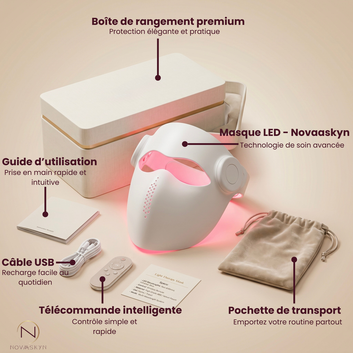 Masque LED de luminothérapie - Novaaskyn